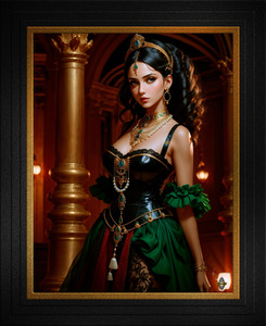 The Esrian Gypsy Enchanting Fantasy AI Concept Art Portrait by Xzendor7