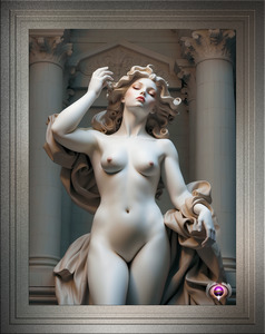 The Immortal Beauty Of Galatea Gorgeous AI Concept Art Sculpture Portrait by Xzendor7