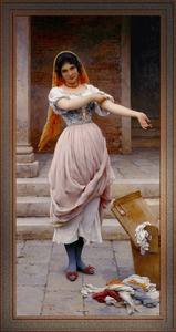 The Laundress by Eugen von Blaas Remastered Xzendor7 Classical Fine Art Old Masters Reproductions