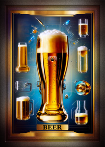 The Old Tech Behind Beer Retro Fusion Beer Lovers Poster Art AI Concept Creation by Xzendor7