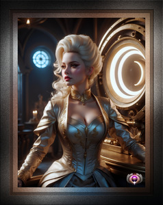 The Proprietress Gorgeous AI Concept Art Platinum Blonde Portrait by Xzendor7