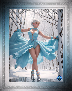 The Snow Queen Dancing On Ice Captivating AI Concept Art by Xzendor7