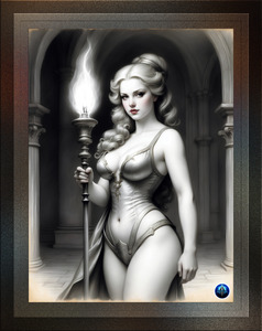 The Torch Bearer Of The Night Captivating AI Concept Art Portrait by Xzendor7