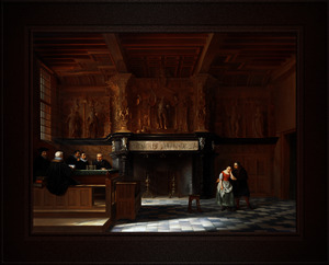 The Courtroom Of The Burgt Vrije In Bruges by Francois Joseph Corneille Haseleer Remastered Xzendor7 Classical Fine Art Old Masters Reproductions