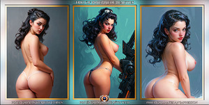 Trio Of Pinup Nude Beauties Captivating AI Concept Art by Xzendor7