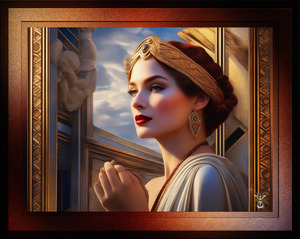 Tsarsra Of Anthenaicia Mythological Fantasy AI Concept Art Portrait by Xzendor7