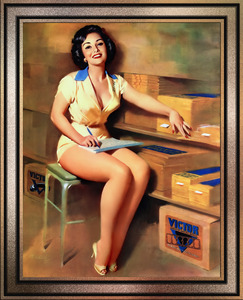 Victor Gaskets Pin-up Girl by Bill Medcalf Pin-Up Girl Vintage Artwork