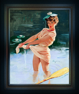 Water Lilies by Gil Elvgren Vintage Art Xzendor7 Old Masters Reproductions