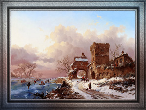 Winter Landscape With Travelers by Frederik Kruseman Old Masters Classical Fine Art Reproduction