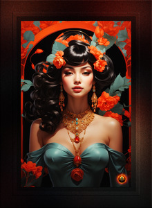 Without A Doubt Its Desire Pop Surrealism Alluring Portrait AI Concept Art by Xzendor7