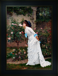 Woman And Roses by Auguste Toulmouche Remastered Xzendor7 Classical Fine Art Old Masters Reproductions
