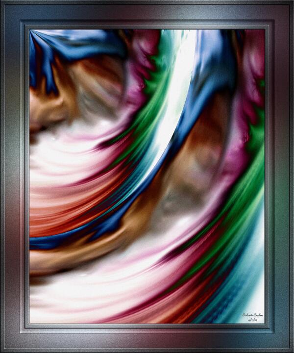 Whirlwind Rainbow Golden Snow Abstract Digital Art by xzendor7