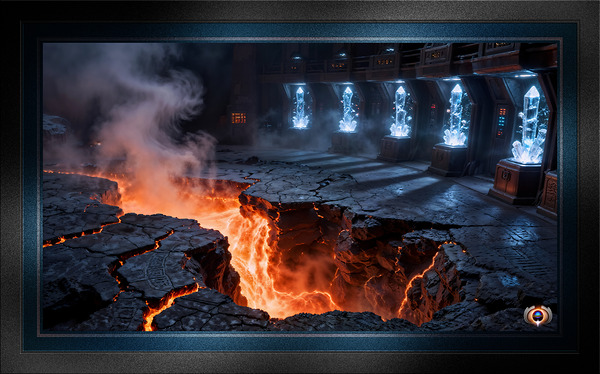 The Volkaroth Volcanic Subterranean Crystalline Sanctum Captivating AI Concept Art by Xzendor7 Print