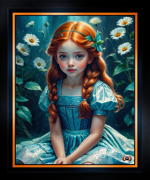 The Enchanting Marguerite Edelweiss In A Serene Dreamlike Floral Setting Adorable AI Concept Art by Xzendor7  Print