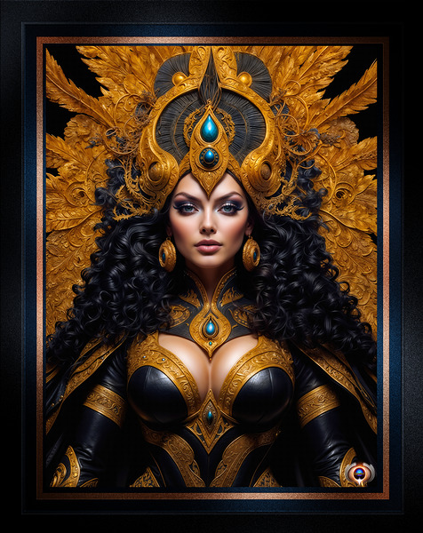 Opulent Fantasy Portrait Of Aeridor Royalty Lyralia Nyssa Mesmerizing AI Concept Art by Xzendor7 Print