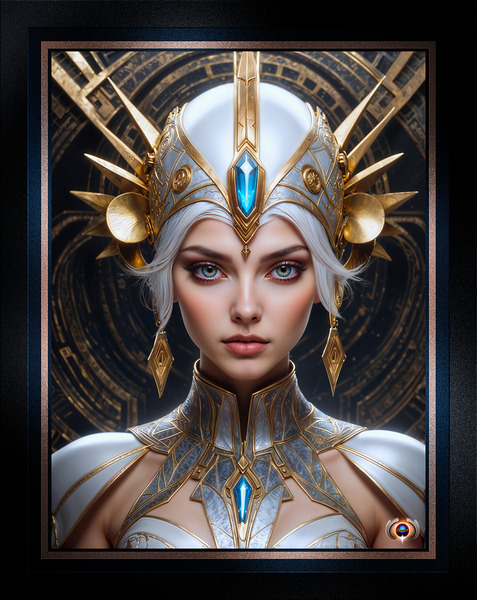 The Golden Pearl Headdress Of Rianne Velalois Captivating AI Concept Art by Xzendor7 by xzendor7