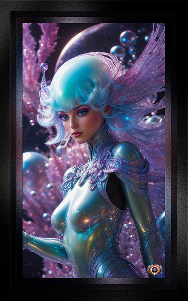 Glowing Realm Of The Bioluminescent World Of Laitheria Gorgeous AI Concept Art by Xzendor7 Print