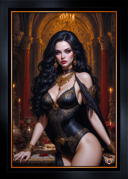 Gothic Fantasy Art Portrait Of Istrella Natchinsen Stunning AI Concept Art by Xzendor7 Print