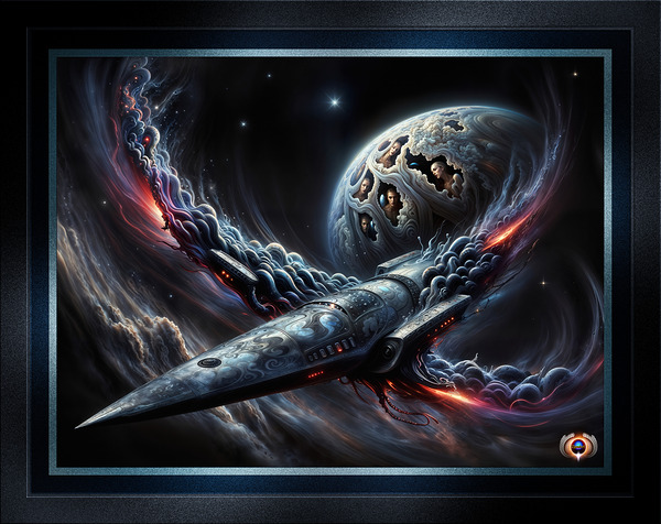 Starship Paradin Vorn Astral Assimilation Visionary Art Mesmerizing AI Concept Art by Xzendor7 Print