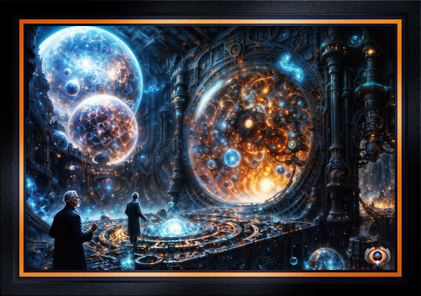 Belsuvius Observatory View Of The Celestial Realm Of The Orbs of Ostephan Awe-Inspiring AI Concept Art by Xzendor7 Print