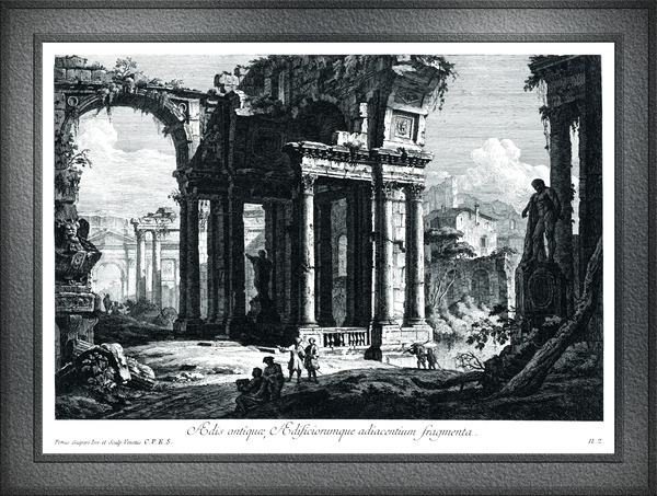Fragments of an Ancient Temple and Adjacent Buildings by Pietro Gaspari Remastered Xzendor7 Classical Fine Art Old Masters Reproductions by xzendor7