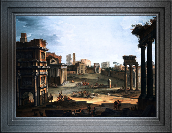 A View of the Forum by Antonio Joli Remastered Xzendor7 Classical Fine Art Old Masters Reproductions by xzendor7