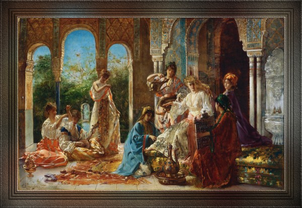 Atendiendo A La Favorita by Edouard Frederic Wilhelm Richter Print