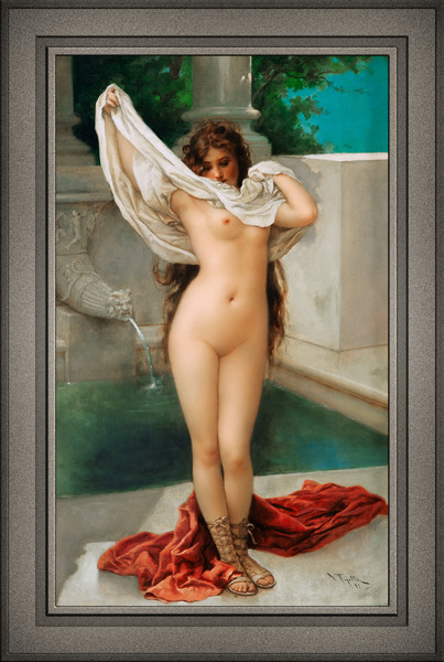 Bath Time by Virgilio Tojetti Remastered Xzendor7 Classical Fine Art Old Masters Reproductions by xzendor7