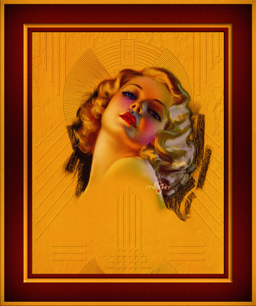Bewitching Eyes Art Deco Portrait by Zoe Mozert Remastered Xzendor7 Vintage Art Old Masters Reproductions by xzendor7