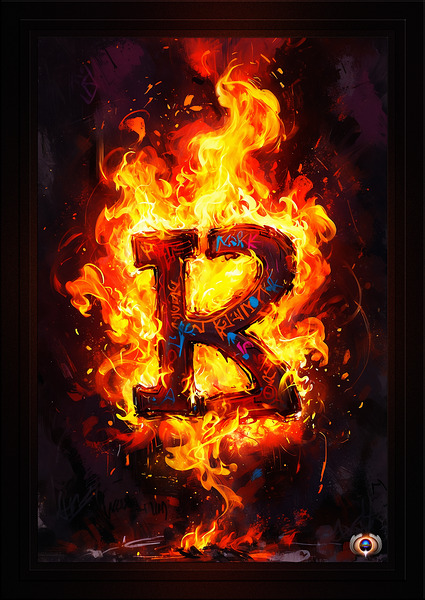 Broken Graffiti Flaming Typography Abstract AI Concept Art by Xzendor7 by xzendor7