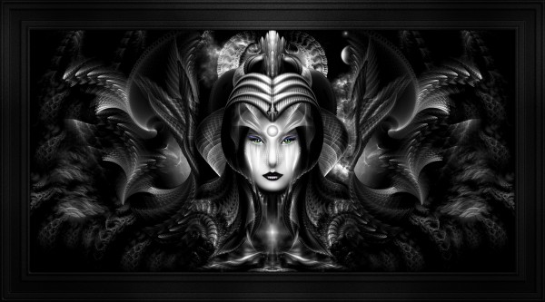 Cyiria Queen Of The Dark Realm Fractal Fantasy Art Portrait FRM by xzendor7