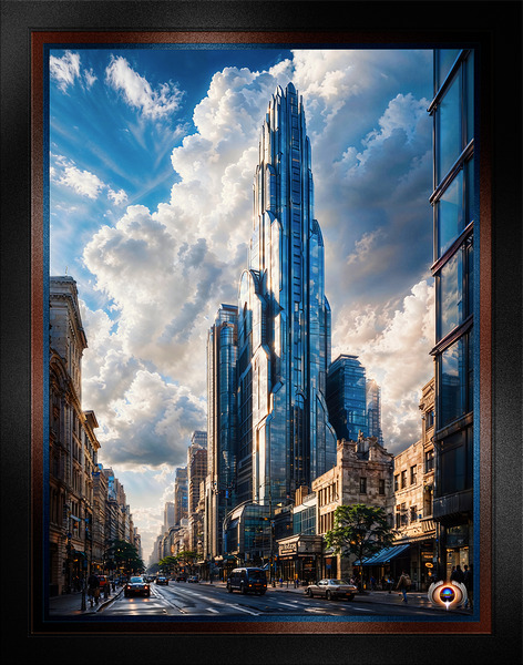 Art Deco Futuristic Skyscraper Towering Over A Cityscape Captivating AI Concept Art by Xzendor7 by xzendor7