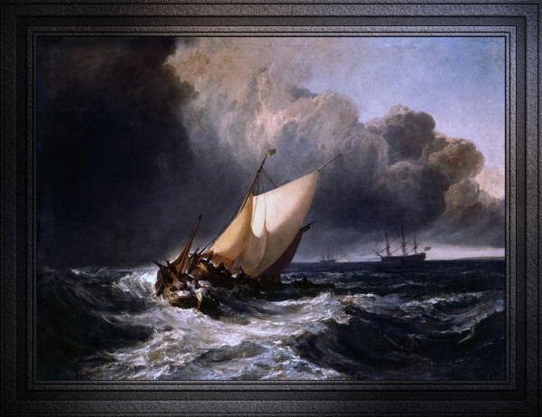 Dutch Fishing Boats In A Storm by Joseph Mallord William Turner Print