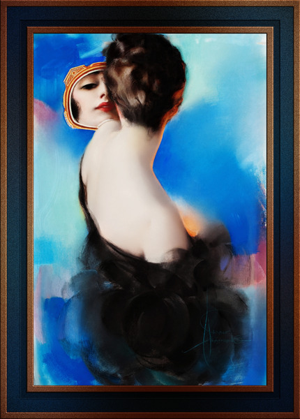 Elegance In Black American Sunday Cover Illustration by Rolf Armstrong Remastered Xzendor7 Vintage Art Old Masters Reproductions by xzendor7