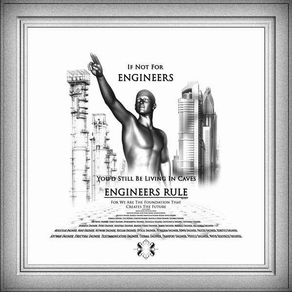 Engineers Rule For We Are The Future Engineering Typography 3D Digital Art by Xzendor7 by xzendor7