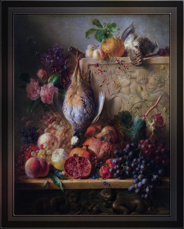 Flowers Game and Fruit by Georgius Jacobus Johannes van Os Imprimer