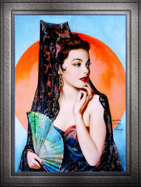 Gene Tierney as Lola Montez by Henry Clive Vintage Xzendor7 Old Masters Art Deco Reproductions by xzendor7