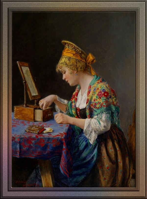 Girl from the Wachau at her Toilette by Hans Hamza Print