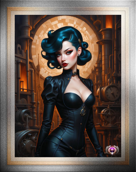 I Am In Control Gothic Girl Portrait Astonishing AI Concept Art by Xzendor7 Print