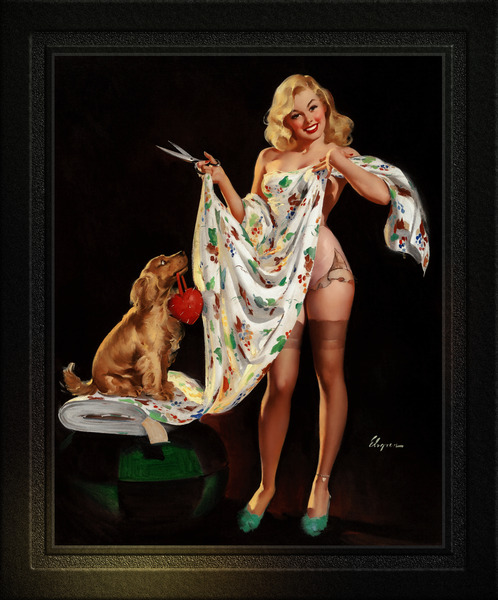 Im Just Trying It For Sighs by Gil Elvgren Vintage Illustration Xzendor7 Art Reproductions Print