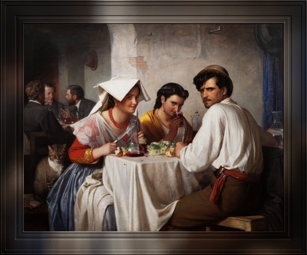 In a Roman Osteria by Carl Heinrich Bloch Classical Art Old Masters Reproduction Print