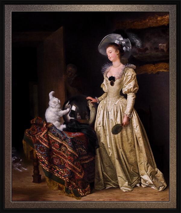 Le Chat Angora by Jean-Honore Fragonard and Marguerite Gerard Print