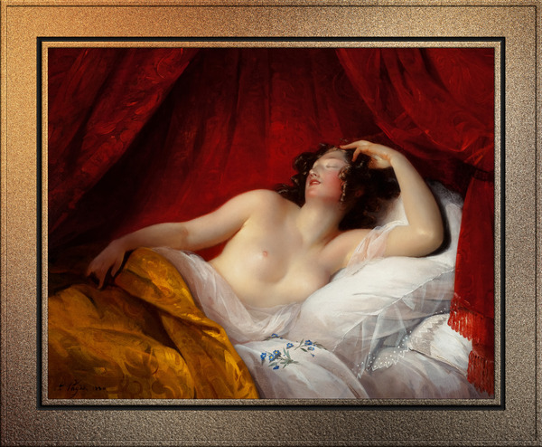 Le Sommeil by Aimee Pages-Brune Classical Fine Art Xzendor7 Old Masters Reproductions Print