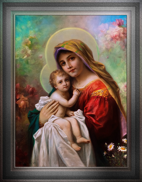 Madonna Mit Dem Jesusknaben by Hans Zatzka Classical Xzendor7 Old Masters Reproductions by xzendor7