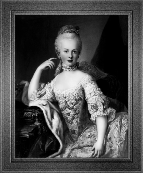 Maria Antoniette of Austria by Martin van Meytens Black and White Xzendor7 Old Masters Art Reproductions by xzendor7