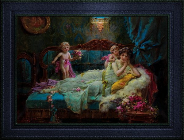 Messengers Of Love by Hans Zatzka Fine Art Old Masters Reproduction Print