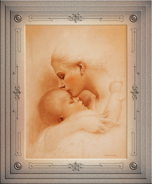 Mother Kissing Her Baby by Charles Gates Sheldon Remastered Vintage Retro Xzendor7 Art Reproductions by xzendor7