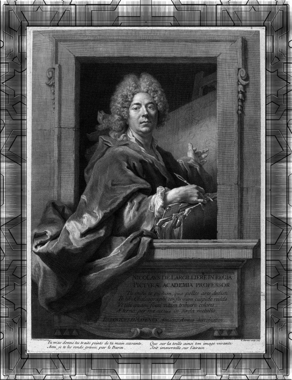 Nicolas de Largilliere by French Engraver Francois Chereau Classical Art Old Masters Reproduction Print
