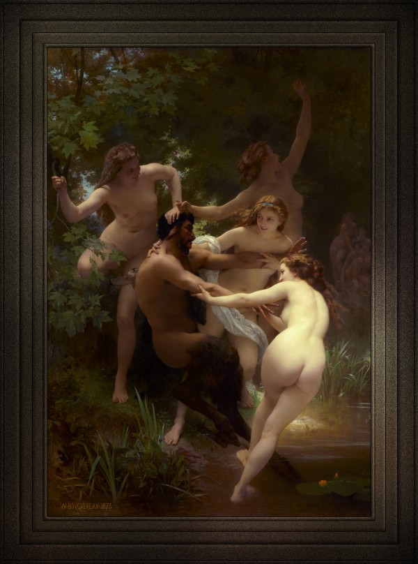 Nymphs and Satyr by William-Adolphe Bouguereau Old Masters Reproduction Print