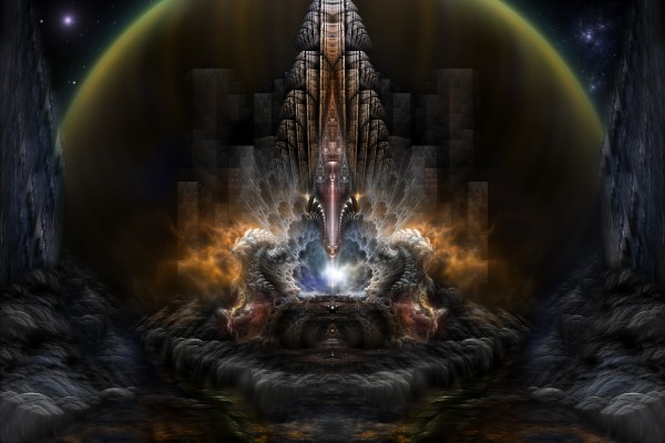 Path Of Shadows Fractal Fantasy Art Print